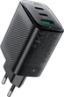 Зарядное устройство Acefast A108 3xUSB 67W (2xUSB-C+USB-C) Gan Fast Charger Black (6974316284048) - изображение 2