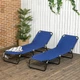 Раскладушка Folding Bed шезлонг для отдыха 185 х 56 х 26 см (MH-3300) Синий - изображение 2