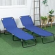 Раскладушка Folding Bed шезлонг для отдыха 185 х 56 х 26 см (MH-3300) Синий - изображение 3