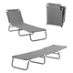 Раскладушка Folding Bed шезлонг для отдыха 185 х 56 х 26 см (MH-3300) Серый - изображение 4