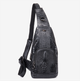 Мужская кложаная сумка на грудь (слинг) L. Collection (9076) black - изображение 2