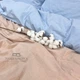 Комплект постельного белья Наша Швейка (простынь на резинке) Вареный хлопок Нежно-голубой и песчаный однотонный Евро 200х220 см - изображение 3