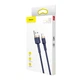 Кабель Baseus Cafule Cable USB For iP 1.5A 2m Gold+Blue (CALKLF-CV3) - зображення 3