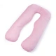 Подушка для беременных и отдыха U-образная MirSon № 8026 Satin Stripe "Pink" EcoSilk 140x75x20 см (2200006178644) - изображение 1