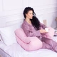 Подушка для беременных и отдыха U-образная MirSon № 8026 Satin Stripe "Pink" EcoSilk 140x75x20 см (2200006178644) - изображение 8