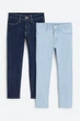Джинсы (2шт) H&M 110см голубой, темно синий 24099474132 - изображение 1