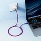 Кабель Hoco X116 (Type-C to Type-C, мощность до 60W, быстрая зарядка, длина 1 метр) - Фиолетовый - изображение 2