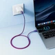 Кабель Hoco X116 (USB to Type-C, текстильне обплетення, довжина 1 метр, швидка зарядка) - Фіолетовий - зображення 4