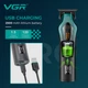 Триммер VGR V-997 Черный/Синий с LED дисплеем и 3 насадками - изображение 2