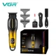 Триммер для стрижки VGR V-226 Золотистый 9000 RPM с LED-дисплеем 3 насадки - изображение 2