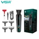 Машинка для стрижки VGR V-930 беспроводная 4 насадки с дисплеем Black/Green - изображение 2