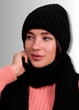 Жіночий в'язаний комплект шапка + шарф Сандра (One-Size) Чорний - зображення 1