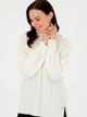 Свитер вязаный теплый оверсайз женский Pierre Cardin G022SZ0TK-000-2106109 L Бежевый (8683858373056) - зображення 4