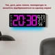 Часы Deepfox DS-6669 LED цифровые электронные настенные Будильник Дата Температура Влажность 42х15,5см фиолетовый - изображение 8
