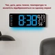 Часы Deepfox DS-6669 LED цифровые электронные настенные Будильник Дата Температура Влажность 42х15,5см синий - изображение 11