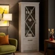 Стильный стеклянный высокий двухдверный шкаф белый витрина 1Д1В сервант с полочками для посуды в гостиную зал в стиле современная классика 82х205х38 см Джорджиа Мебель Андерсон пайн - изображение 4
