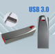 Флешка Seuno крас USB 3.0 256 ГБ — металлический накопитель с кольцом, серебристая (GS883) - изображение 4