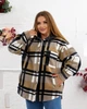 Теплая женская рубашка из флиса, Модель 305 SOLINNA Темно-коричневый, 58-60 - изображение 6