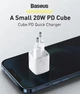 Зарядное устройство BASEUS 20W Type-C Baseus Cube PD Quick Charger Original QC PD для планшета смартфона - изображение 6