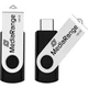 Флешка MediaRange 128 GB Swivel USB-C3.2 Black/Silver (MR1954) - изображение 2
