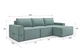 Угловой диван VIHOME Soft 280х160 см Bonnel к.т. 1 Мятный - изображение 2