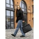 Жіноча велика сумка Sambag Wave строчена чорна - изображение 4