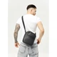 Чоловіча сумка месенджер з екошкіри Sambag Makros чорна - изображение 9