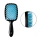 Расчёска Superbrush для нарощенных волос. Продувная, черная/голубая - изображение 2