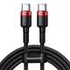 Кабель 2 м. Type-C to Type-C 100W Cafule 20V, 5A Baseus red/black для зарядки и передачи данных (CATKLF-AL91) - изображение 1
