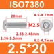 Винт ISO7380 M2,5*20 с полукруглой головкой и внутренним шестигранником, нержавеющая сталь 304 - изображение 2