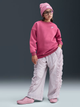 Bluza bez kaptura dziecięca dla dziewczynki Nike G Nsw Club Flc Ovrszd Crew Lbr FD2923-634 128-137 cm (S) Różowa (198482205928) - obraz 8