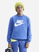 Bluza bez kaptura młodzieżowa chłopięca Nike K Nsw Club Flc Crew Ls Hbr FD2992-411 146-156 cm (L) Niebieska (198481994045) - obraz 1
