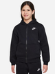 Bluza rozpinana z kapturem dziewczęca młodzieżowa Nike K Nsw Club Flc Hd Fz Ls Lbr FD3004-010 137-146 cm (M) Czarna (196607240731) - obraz 5