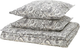 Komplet pościeli Ikea Rodgersia 200 x 200 / 50 x 60 cm Biały/Szary (205.793.87) - obraz 1