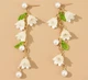 Серьги с подвеской в форме цветов и жемчуга Primo Lily – Gold - изображение 4