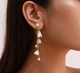 Серьги с подвеской в форме цветов и жемчуга Primo Lily – Gold - изображение 6
