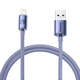 Кабель Baseus Crystal Shine Series Fast Charging Data Cable USB to iP 2.4A 1.2m Purple (CAJY000005) - изображение 1