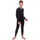 Тайтсы подростковые спортивные леггинсы Zelart 500-1 размер S (140-150 см) Black-Grey - изображение 4