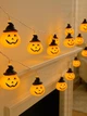Світлодіодна USB гірлянда Хелловінський гарбуз | 3 м 20 LED | Тепле біле світло | Декор на Хелловін та вечірку (700142) - зображення 1