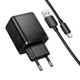 Зарядное устройство с быстрой зарядкой PD30W+QC3.0 и кабелем USB to Type-C HOCO C157A Type-C, USB Черный - изображение 4