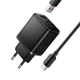 Зарядное устройство с быстрой зарядкой PD30W+QC3.0 и кабелем USB to Type-C HOCO C157A Type-C, USB Черный - изображение 6
