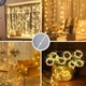 Гірлянда Крапля роси штора 3х2м с пультом светодиодная от USB, Жолтая LED LIGHT проводка Теплый белый цвет - изображение 4