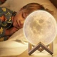 Лампа ночник 3D Magic LED Moon с эффектом поверхности луны мягкое свечение для комнаты и спальни - изображение 7
