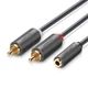 Кабель UGREEN AV102 AUX Audio TRS to RCAx2 M/F 1м Grey (10588) - зображення 1