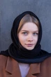 Косынка на голову женская зимняя теплая D.Hats черного цвета - изображение 3