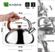 Чайник сталевий Kadax зі свистком Сріблястий 2.5 л (5903699434949) - зображення 2