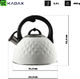 Czajnik Kadax Artaix z gwizdkiem Biały 2.5 l (5903699493298) - obraz 2