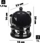 Dzbanek na herbatę ceramiczny Kadax Irais z podgrzewaczem Czarny 1 l (5906638318454) - obraz 2