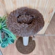 Когтеточка стойка с мягкой лежанкой для котов кошек 65х50х48см коричневая - изображение 6