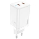 Адаптер мережевий Hoco Starlight N23 |2Type-C, 45W/3A, PD/QC| Колір White - зображення 8